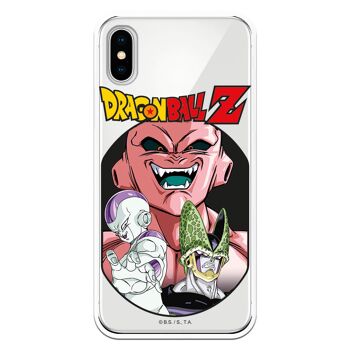 Coque pour iPhone X ou XS avec un design de Dragon Ball Z Freeza Cell et Buu 1