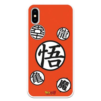 Custodia per iPhone X o XS con design Dragon Ball Z Symbols