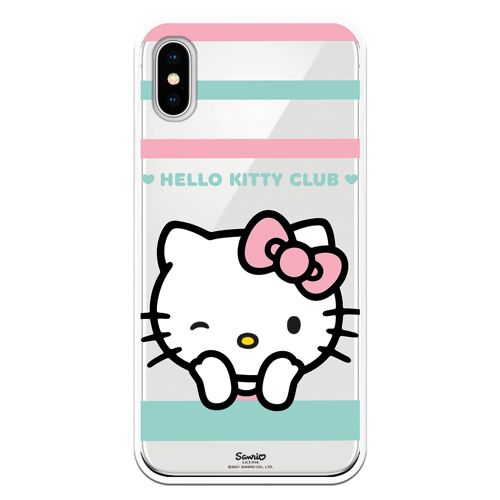 Carcasa iPhone X o XS con un diseño de Hello Kitty club guiño