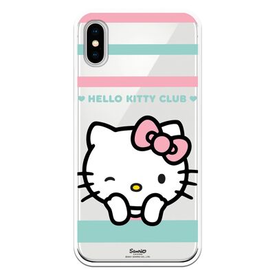 iPhone X or XS case with a winking Hello Kitty club design