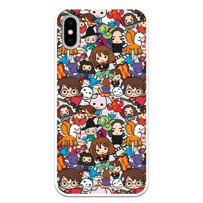 Custodia per iPhone X o XS con design Harry Potter Charms Mix