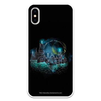 Coque pour iPhone X ou XS avec motif Harry Potter Poudlard