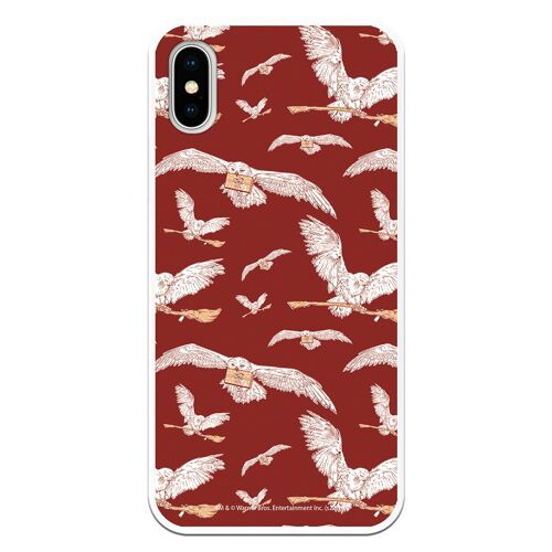 Carcasa iPhone X o XS con un diseño de Harry Potter Patron Lechuzas