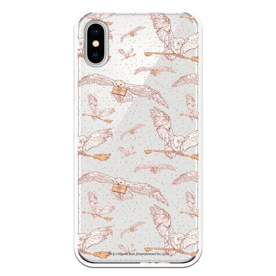 iPhone X or XS case with a design of Harry Potter Pattern Owls Clear