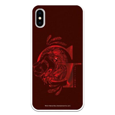 Carcasa iPhone X o XS con un diseño de Harry Potter Gryffindor