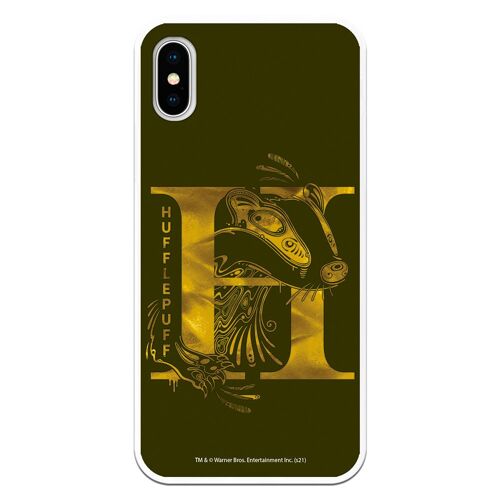 Carcasa iPhone X o XS con un diseño de Harry Potter Hafflepuff