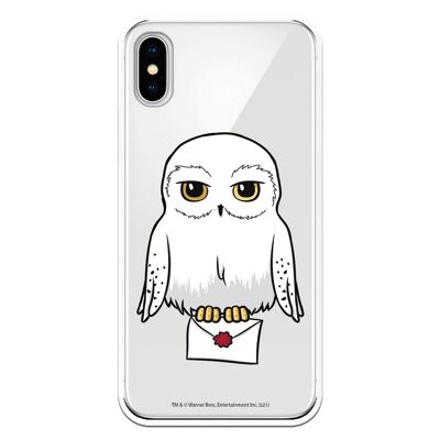 Carcasa iPhone X o XS con un diseño de Harry Potter Hedwig