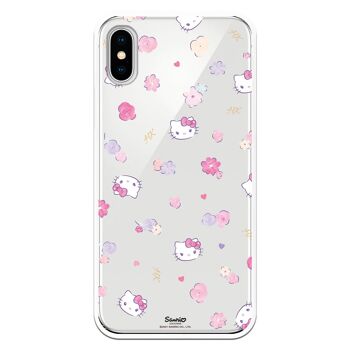 Coque pour iPhone X ou XS avec un design Hello Kitty Pattern Flower 1
