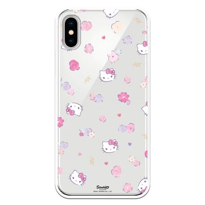 iPhone X or XS case with a Hello Kitty Pattern Flower design