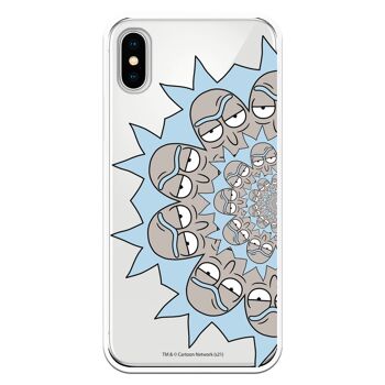Coque pour iPhone X ou XS avec motif Rick et Morty Half Rick 1