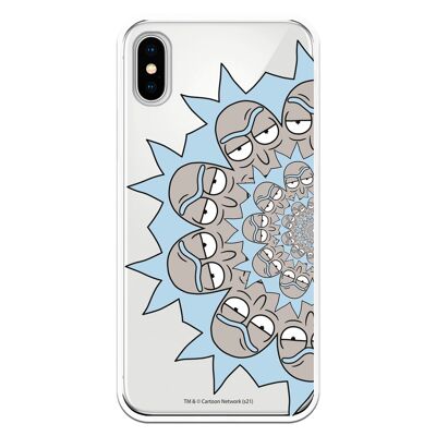 iPhone X or XS case with a Rick and Morty Half Rick design