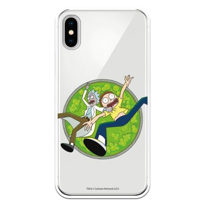 iPhone X or XS case with a Rick and Morty Acid design