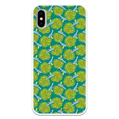 iPhone X or XS case with a Rick and Morty Portal design