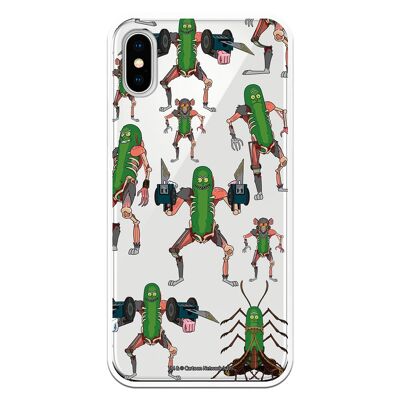 Carcasa iPhone X o XS con un diseño de Rick y Morty Pickle Rick Animal