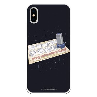 Custodia per iPhone X o XS con design Rick and Morty Adventure Card