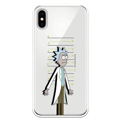 iPhone X or XS case with a Rick and Morty Rick design with a TRANSPARENT TPU design