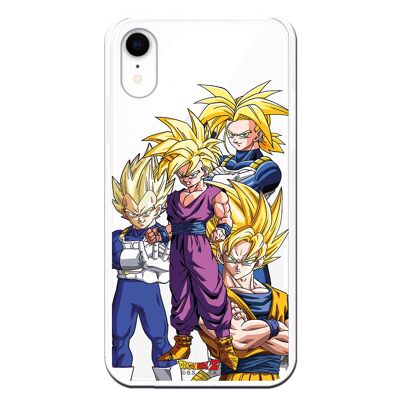Custodia per iPhone XR con il design di Dragon Ball Z Goku Vegeta Gohan Trunks