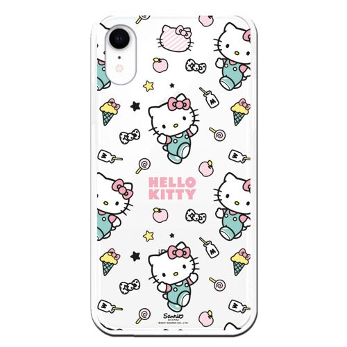Carcasa iPhone XR con un diseño de Hello Kitty patron stickers