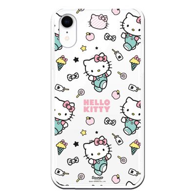 iPhone XR-Hülle mit Aufkleberdesign mit Hello Kitty-Muster