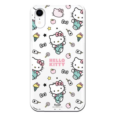 iPhone XR case with a Hello Kitty pattern stickers design