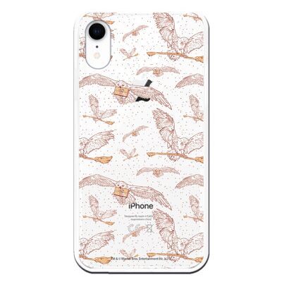 iPhone XR case with a design of Harry Potter Pattern Owls Clear