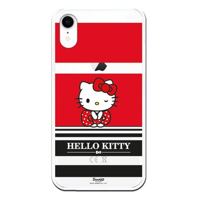 iPhone XR case with a design of Hello Kitty Red and Black Stripes