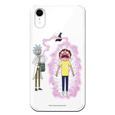 iPhone XR case with a design of Rick and Morty Lightning