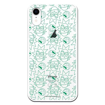 iPhone XR case with a design of Rick and Morty Green Faces