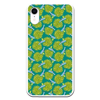 iPhone XR case with a Rick and Morty Portal design