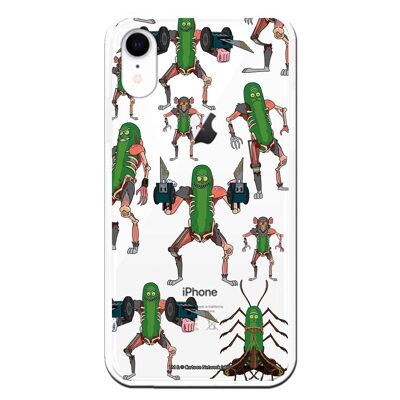 iPhone XR case with a Rick and Morty Pickle Rick Animal design