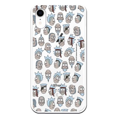 iPhone XR case with a Rick and Morty Faces design
