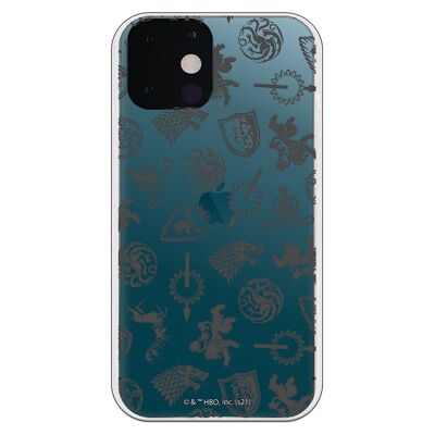 Custodia per iPhone 13 - GOT Pattern Houses grigia