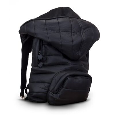 Morikukko hooded backpack puffer black