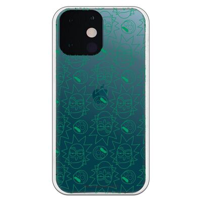Carcasa iPhone 13 Mini - Rick y Morty Caras Verdes