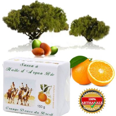 Jabón con aceite de argán orgánico y naranja dulce de Brasil 150 g