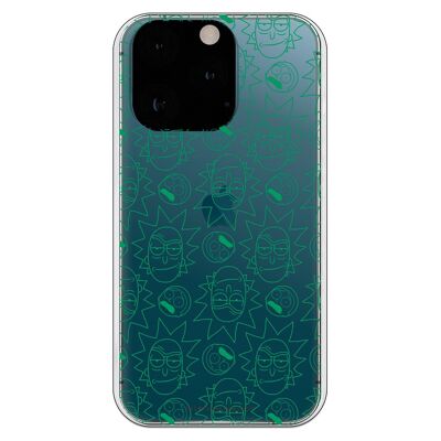 Carcasa iPhone 13 Pro - Rick y Morty Caras Verdes
