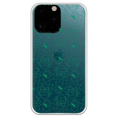 Carcasa iPhone 13 Pro Max - Rick y Morty Caras Verdes
