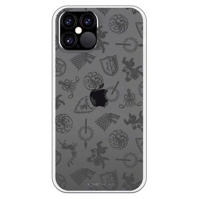 Custodia per iPhone 12 - 12 Pro - GOT Pattern Houses grigia