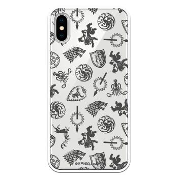 Coque pour iPhone X - XS - GOT Motif Maisons Gris 1