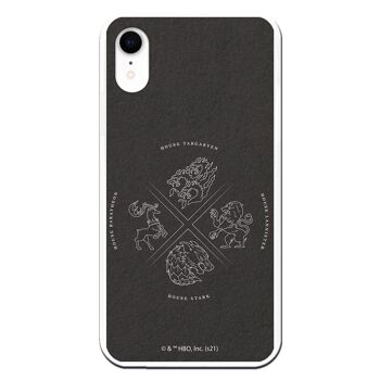 Coque pour iPhone XR - GOT Houses Argent 1