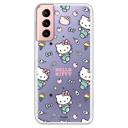 Carcasa Samsung Galaxy S21 - Hello Kitty patron stickers