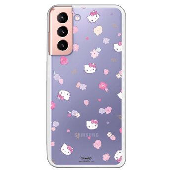 Coque Samsung Galaxy S21 - S30 - Motif Fleur Hello Kitty 1