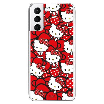 Coque Samsung Galaxy S21 Plus - S30 Plus - Nœuds et pois rouges Hello Kitty 1