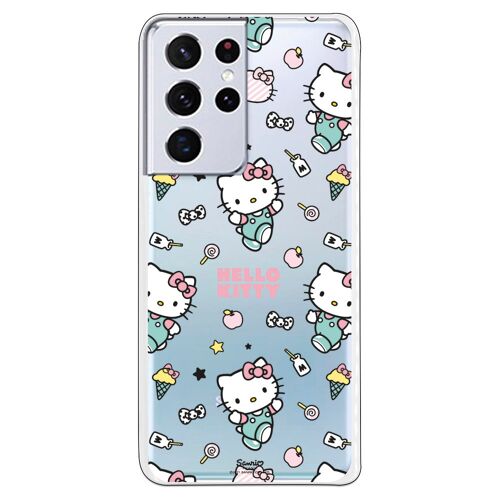 Carcasa Samsung Galaxy S21 Ultra - Hello Kitty patron stickers
