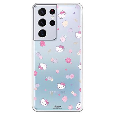 Samsung Galaxy S21 Ultra - S30 Ultra Hülle - Hello Kitty Muster Blume