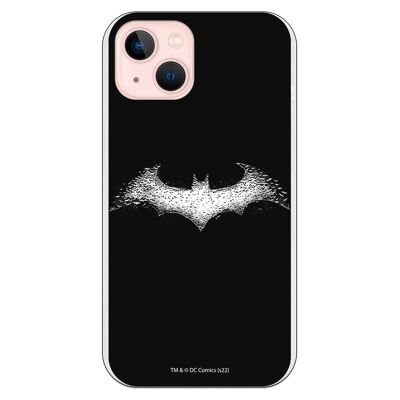 Coque iPhone 13 - Logo Batman Blanc