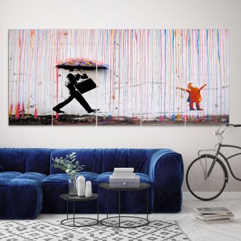 Raining - 5 panels: 36x118"(90x300cm) 4