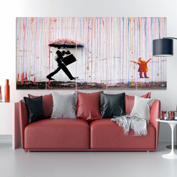 Raining - 5 panels: 40x148"(100x375cm) 1