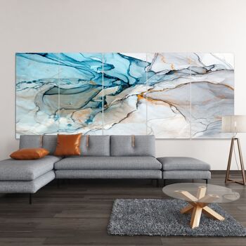 Cracking Marble Tiles - 3 panels: 36x70"(90x180cm) 5