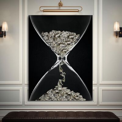 Money time - 12x16" (30x40 cm) - Galleggiante (nero)
